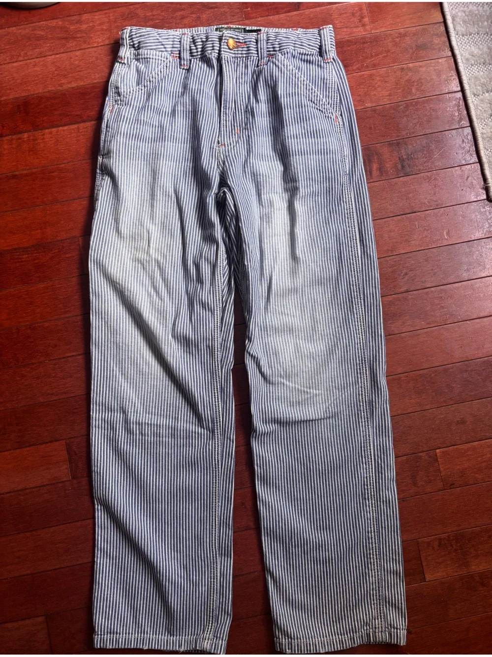 Vintage Polo Country Ralph Lauren Boys Size 12 Hickory Stripe Carpenter Pants